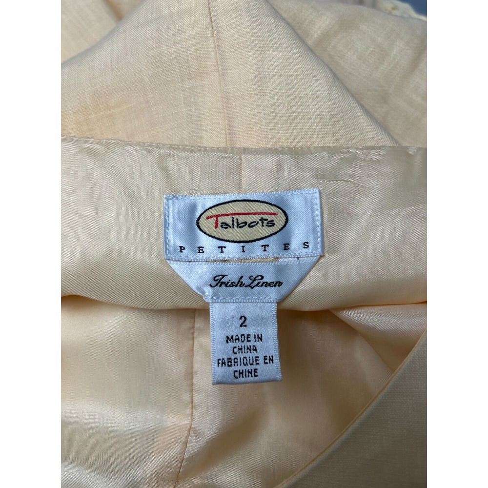 TALBOTS Petites IRISH LINEN Sheath Dress Size 2 Yellow Quite Luxury‎ Minamilist - Picture 9 of 11